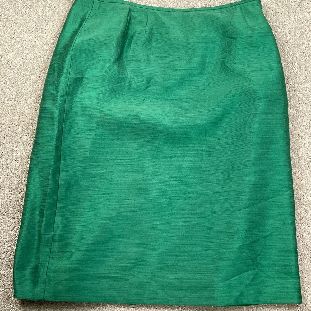 LE SUIT ESSENTIALS Skirt Set Womens Blazer 12 Skirt 16 Green Holiday‎ 2pc Flaws